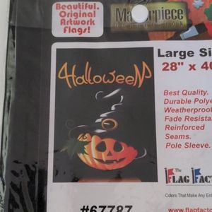 Halloween Witch Pumpkin 28"x40" Yard Flag New